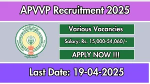 APVVP Eluruu Recruitment 2025 – Apply online for 31 lab technicians, plumber and more posts before April 19