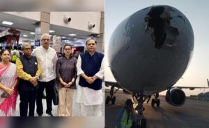 Trinmool Congress MP Sagarika Ghosh Derek O Bryan caught in Indigo Flight Hale Storm Delhi Srinagar Noida Rains