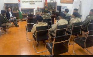 Cookie armed group talks about danger while Manipur DGP Rajiv Singh oversees security for the Shirui Lily Festival in Ukhar